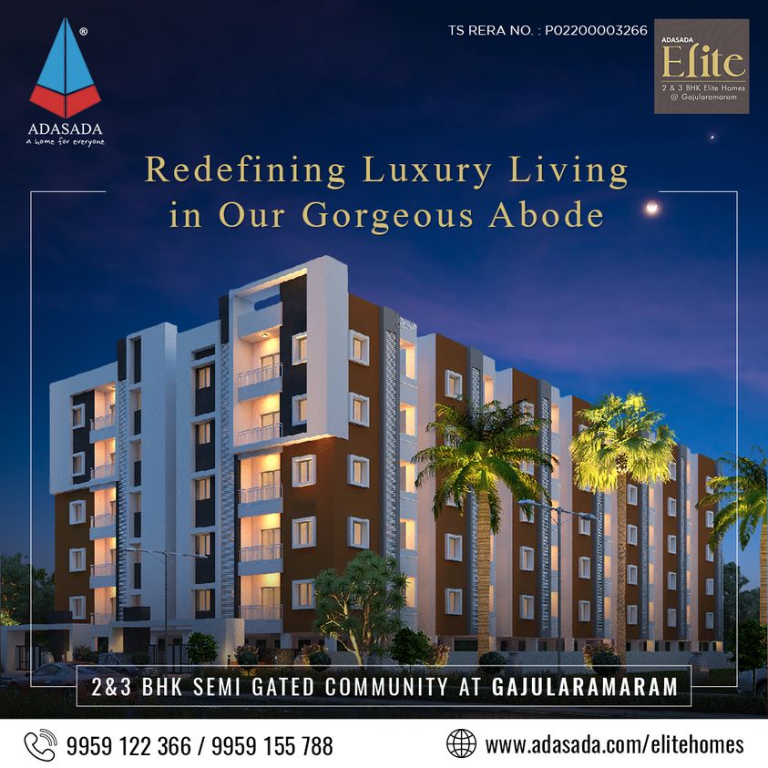 2&3BHK flats near kukatpally | Elite Home's by Adasada