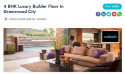 4 BHK Luxury Builder Floor In Greenwood City