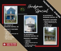 3 Houses Package in Roanoke Rapids SALE