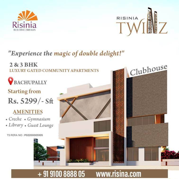 3 Bhk Flats for Sale in Bachupally | The Twinz by Risinia