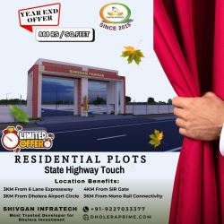 State Highway Touch Residential Plots In Dholera