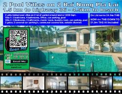 2 Pool Villas on 2 Rai in Pattaya Nong Pla Lai Reduced Price