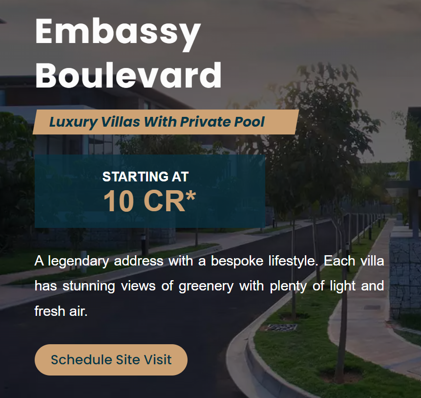 Embassy Boulevard in Yelahanka, Bangalore | Luxury Villas | 